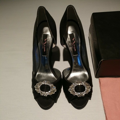 Nina Shoes Black Dress Shoes-Wedge 