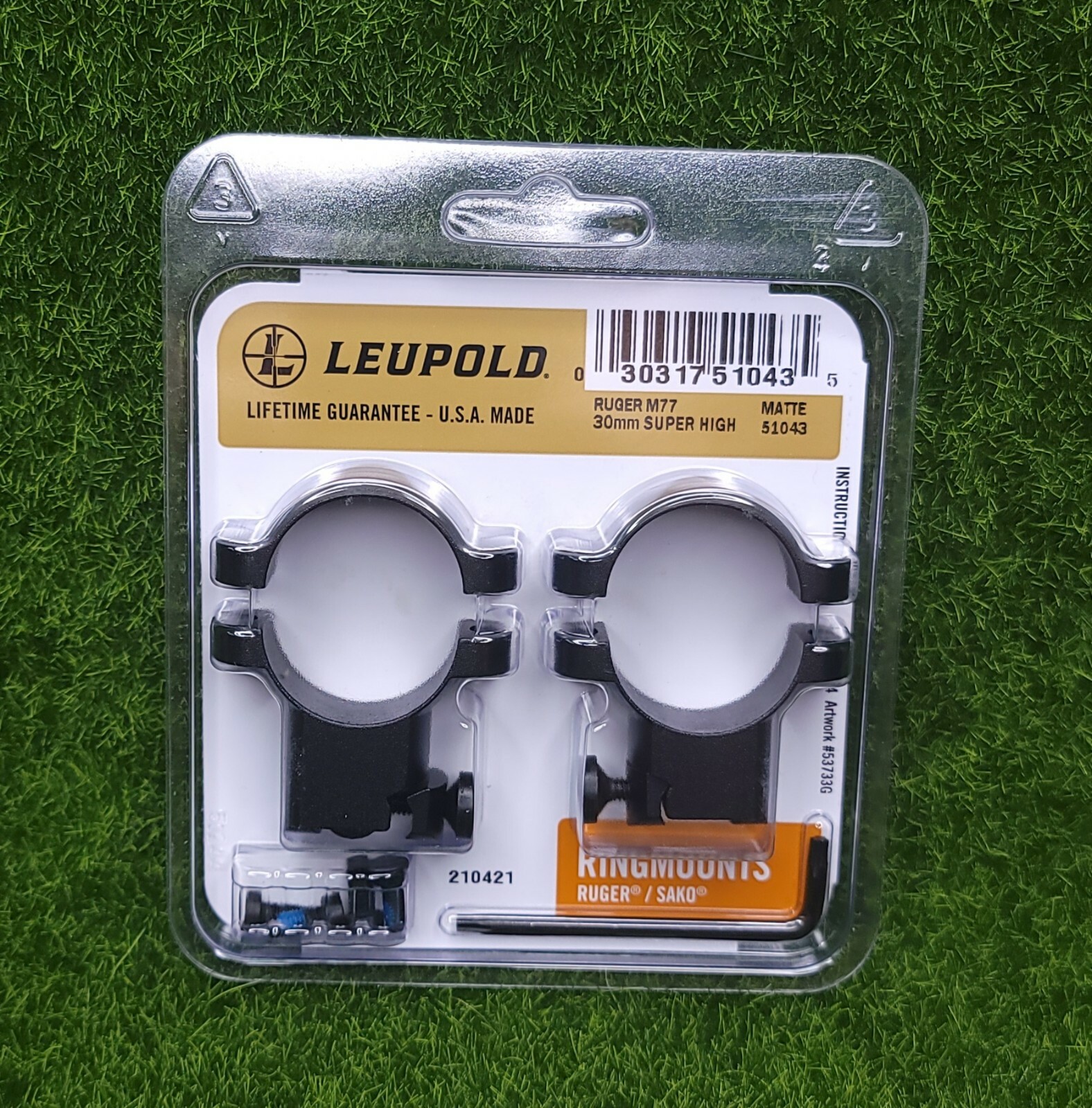 Leupold RM Ruger M77 2-Piece Steel Scope Rings - Solid Mount For Rifles