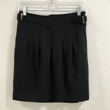 BCBG Maxazria Black Belted Pleated Pencil Skirt, Size 6