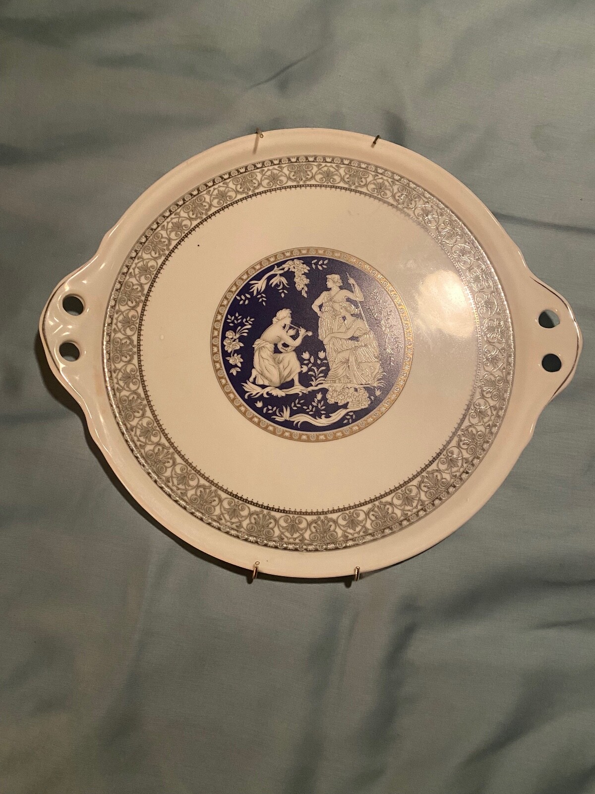 Venitian Lagoon Porcelain Tab Handled Platter