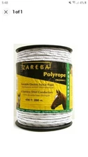 Zareba Electric Fence Rope PR656W6-Z Polyrope 200 M 656 Ft 6-Conductor Portable 