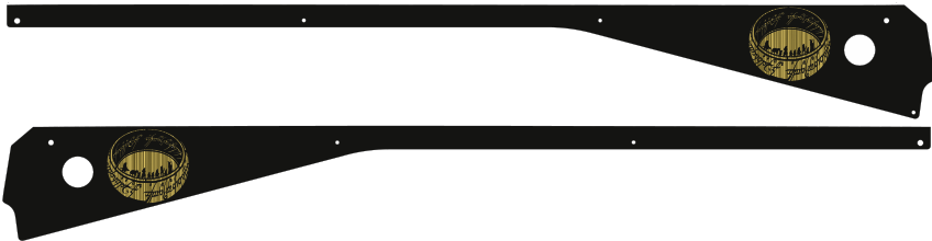 Lord of the Rings pinball side rails armor LE clone mod for Stern 2286