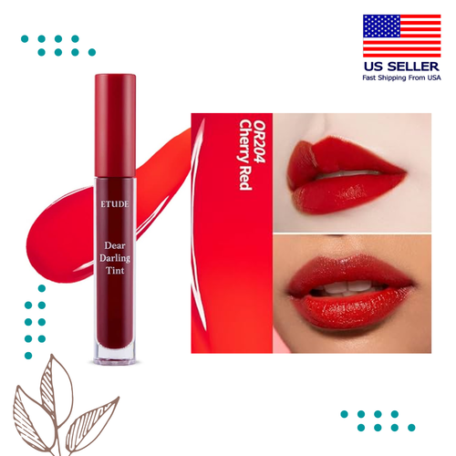 ETUDE Dear Darling Water Gel Lip Tint #OR204 Cherry Red