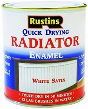 Rustins RADS250 250ml Quick Dry Radiator Paint Satin, White Satin 250ml