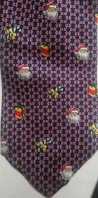 CAPE COD NECKWEAR / Santa, Gifts. CANDY Canes 100% Silk Tie Navy NWT