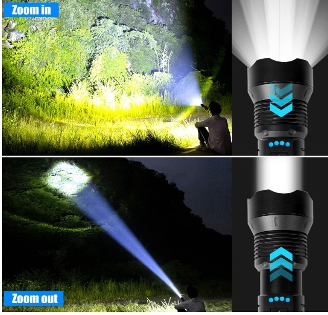 Foleto Rechargeable LED Flashlights High Lumens, 100000 Lumen Super Bright Flash