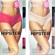1795305, Felina Women's Small Stay In Place Hipster Panties 5 Pack