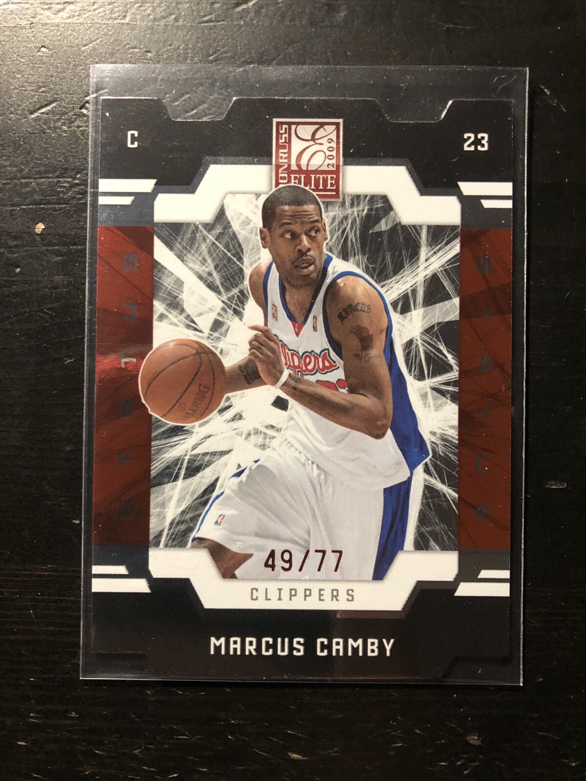 2009-10 Donruss Elite Red Status Die-Cut /77 Marcus Camby #47 Clippers Card PWE