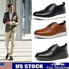 Men Breathable Oxford Sneakers with Soft Sole Lightweight Casual Business Shoes