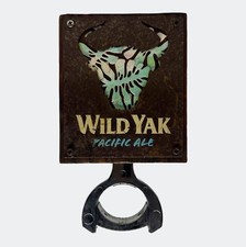 Wild Yak Pacific Ale Metal Badge - Genuine Used Bar Tap Decal w/ Clamp