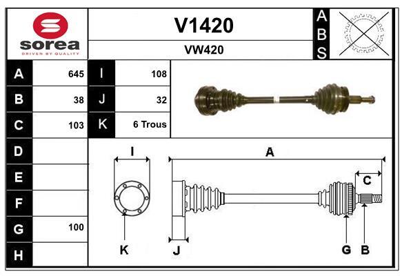 Cardan avant gauche SNRA V1420 pour stopper les claquements en virage