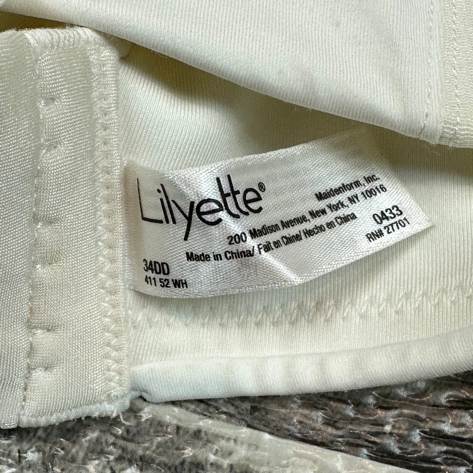 Lilyette Minimizer Bra 34DD White Smoothing Lace Underwire Adjustable 0433 - Image 4 of 4