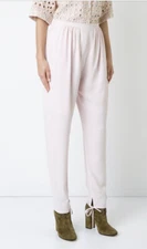 CHLOE Size 40 8 Womens Pants Pink Crepe Tie Ankle Cuff Trouser Pantalon $995