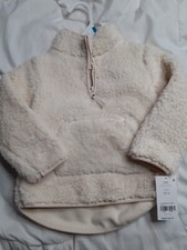 NWT Toddler Unisex Neutral Carter's Sherpa Pullover Hoodie Sweatshirt 24m