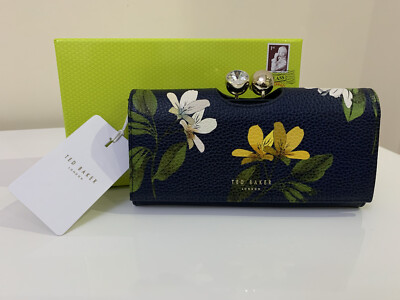 BNWT Ted Baker Savannah Purse With Box, Colour Navy, 100% UK