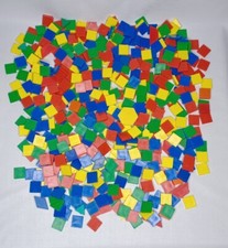 Huge Lot Plastic Geometric Shapes Flat Blocks 541 Pieces Almost 4 Pounds