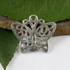8Pcs 28 25mm Tibetan Silver Butterfly Charms Findings H1696