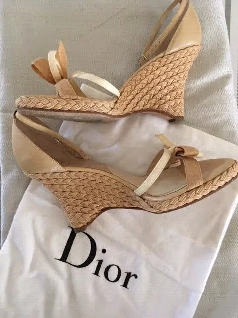 Coins de sangle de cheville plate forme à cordon Christian Dior taille 9