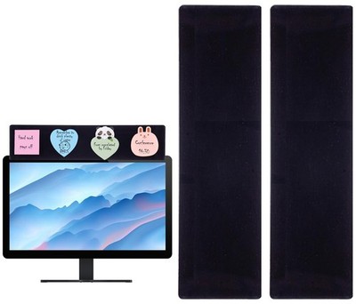 2 Pack Black Monitor Memo Board Top Mount,18'' Monitor Sticky Note Holder,Stic...