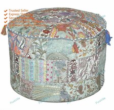 Neuf Indien Floral Pouf Housse Toute Pièce Ottomane Repose Décorative Boho Poire