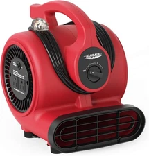 ALORAIR GF600A Red 600 CFM Air Mover Blower Fan 3 Speeds, 5 Adjustable Angles