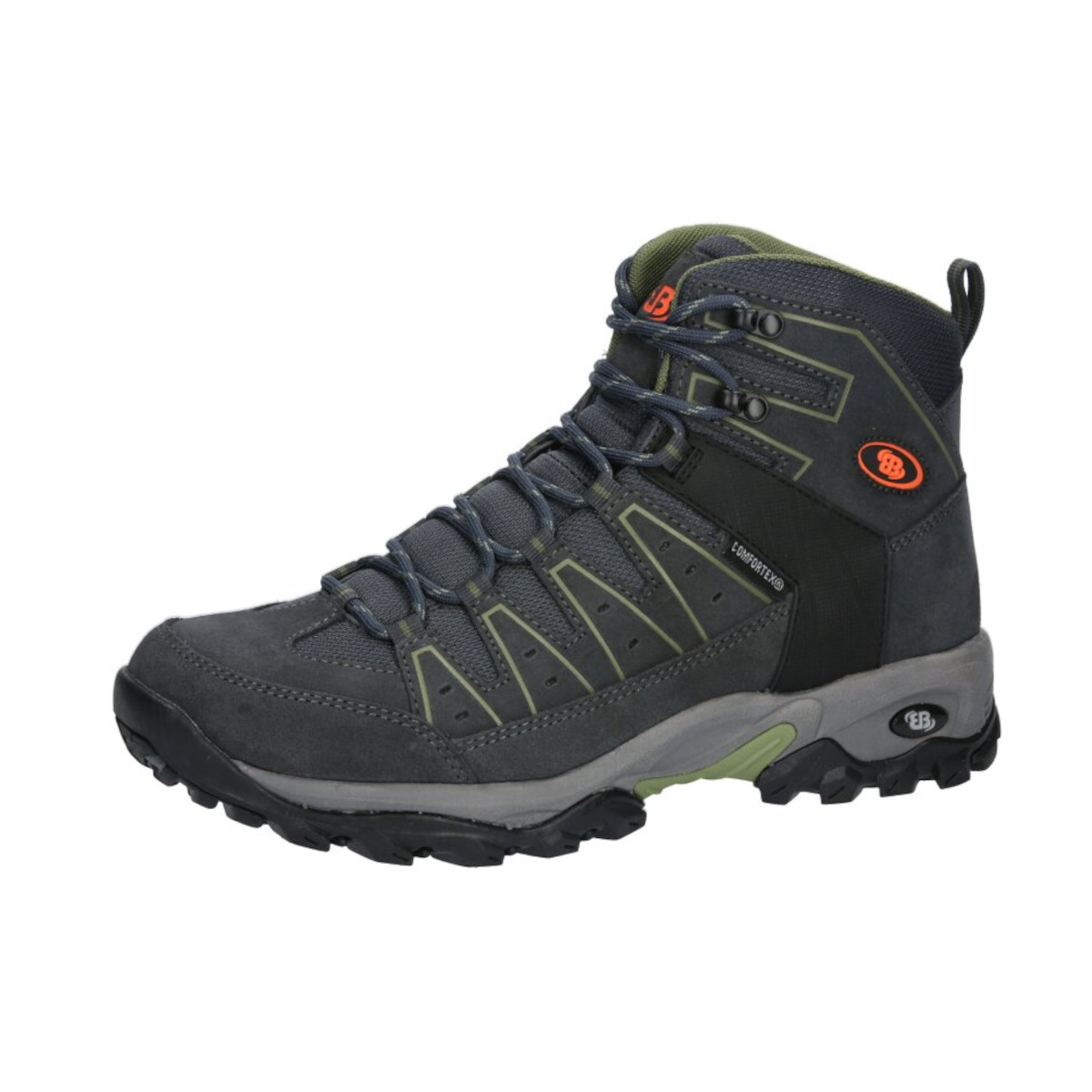 Brütting botas de montaña Monte Pinos Alto con comfortex - Gris con Verde