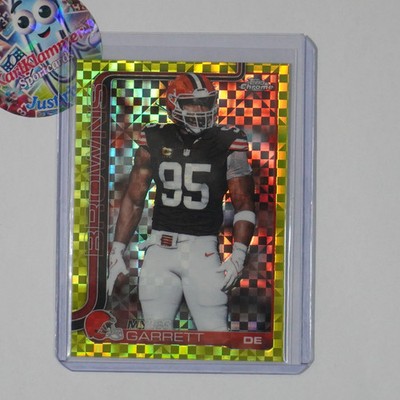 2025 Topps Chrome #70 Myles Garrett Lime Green X-Fractor Cleveland Browns