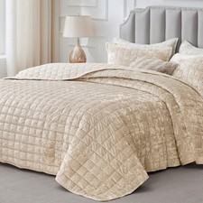 Bedelite Velvet Quilt Set Queen Size - Luxury Velvet Comforter Bedding Set 3