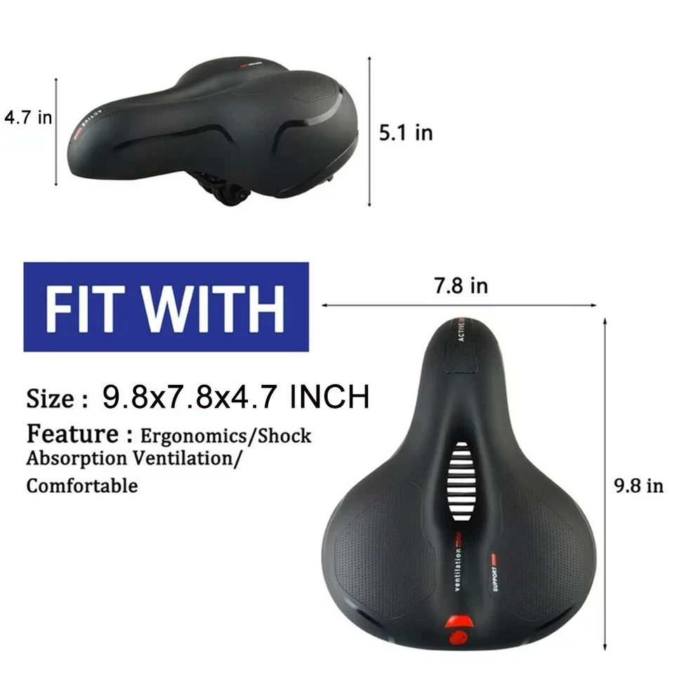 Велосипедное седло, комфортное, широкое, мягкое гелевое велосипедное сиденье, спортивная воздушная подушка, мужская, женская - Изображение 2 из 4