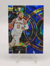 2023-24 Panini Select Basketball Jalen Brunson Blue Cracked Ice New York Knicks 