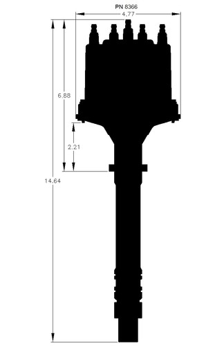 8366 GM Late Model HEI V8 Ext Coil Distributor - Imagen 2 de 2