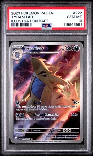 Tyranitar 222/193 Illustration Rare Pal En-paldea Evolved Pokemon PSA 10