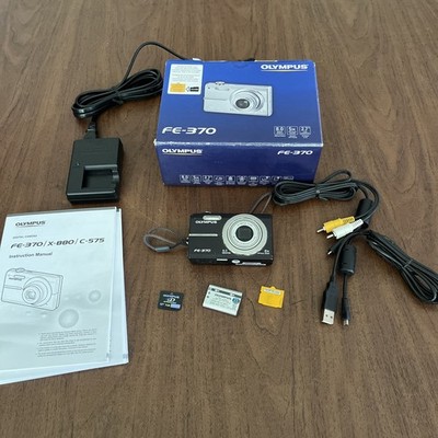 Olympus FE FE-370 8.0MP Digital Camera - Black Bundle Charger Sd Battery