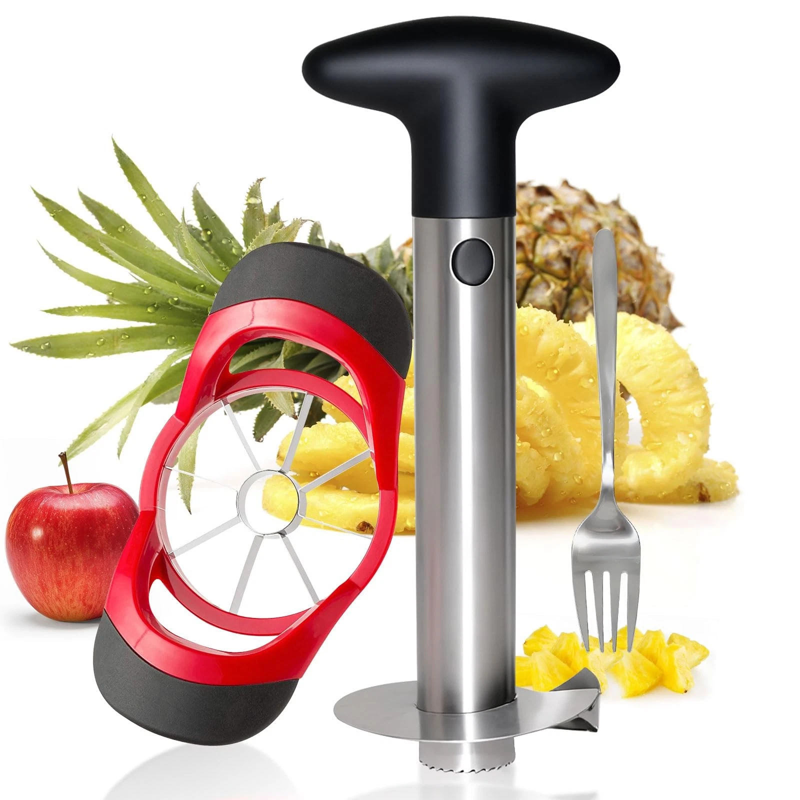 Pineapple Corer and Slicer,Stainless Steel Pineapple Corer,Reinforced Thicker...