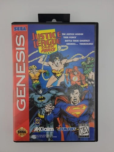 Justice League Task Force Sega Genesis Authentic CIB & Tested