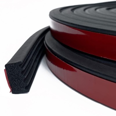 Tintvent Ribbed Foam Rubber Seal with Tape, Self-Adhesive EPDM Foam Rubber We...
