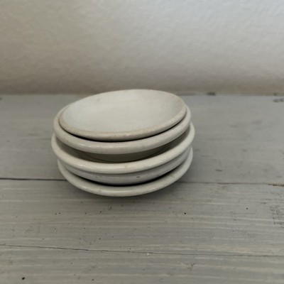 5 Vintage Ironstone BUTTER PATS ~ Meakin/Hughes/Wood & Sons ~ Var Sizes ~ Chunky