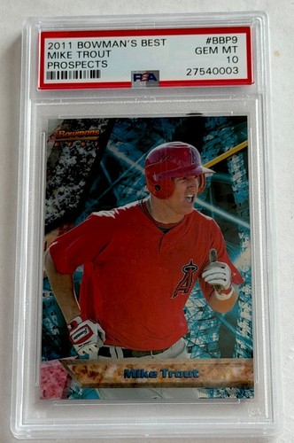 2011 BOWMANS BEST MIKE TROUT PROSPECTS ROOKIE #BBP9 PSA 10 GEM MINT ANGELS