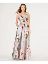 SPEECHLESS Womens Silver Sleeveless V Neck Prom Top 11