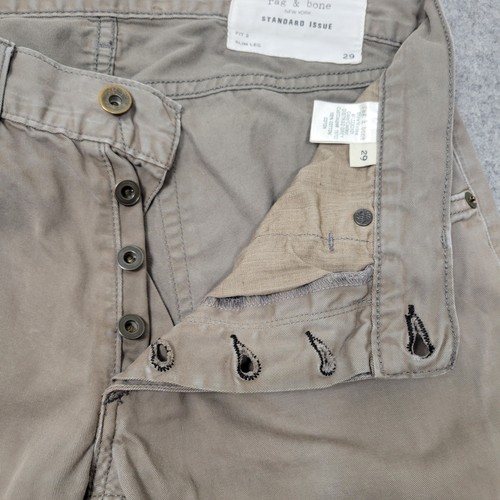Rag & Bone Standard Issue Jeans Herren 29 Grau Slim Leg Fit 2 Button Fly USA - Bild 11 von 17