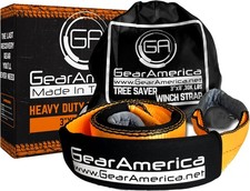 GearAmerica Heavy Duty Tow Strap 3" x 8' Tree Saver Winch Strap - 35,053 lbs