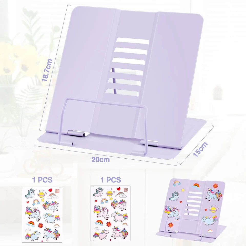 WuGU Buchständer Metall, verstellbarer Faltbarer Buchständer kinder, M - Bild 3 von 4