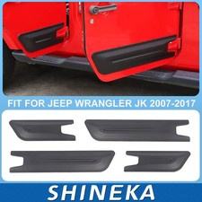 4pc Black Door Protector Scuff Guard Cover Plates For Jeep Wrangler Jk 07-17 4dr 4pc Black Door Protector Scuff Guard Cover Plates For Jeep Wrangler Jk 07-17 4dr
