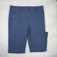 LOFT Womens The Riviera Slim Pants Size 8 Blue Cotton Blend Stretch Straight Leg