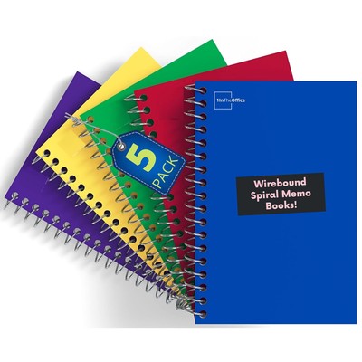 Wirebound Spiral Memo Books, Memo Pads, 3'' x 5'', College Ruled, Small Notepad...