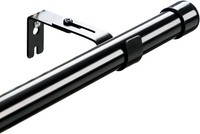 Gardinenstange Ausziehbar Schwarz Metall 76-238Cm Verstellbar Mit Halterungen