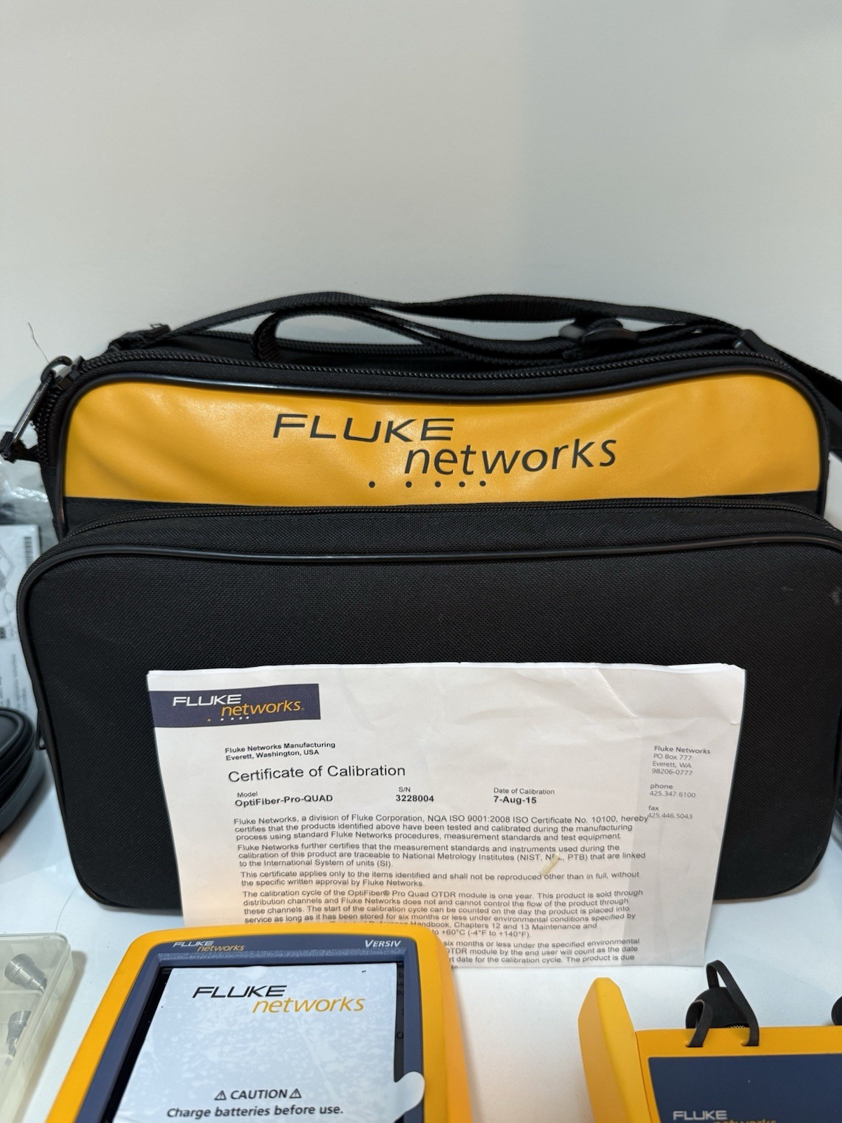 FLUKE NETWORKS VERSIV OPTIFIBER PRO OTDR KIT W/ QUAD OTDR MODULE & ACCESSORIES