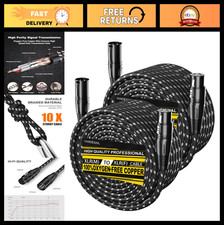 100ft XLR Cables 2 Pack - Nylon Braided Microphone Extension Cord, OFC Shielded,