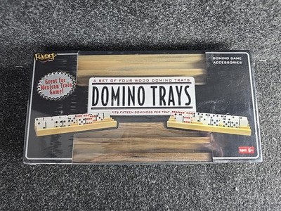 Fundex Domino Trays Set of 4 Solid Wood Game Accessory New
