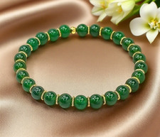Jade Gemstone Bead Abundance Money Bracelet 6mm Crystal Healing Good Luck Gifts